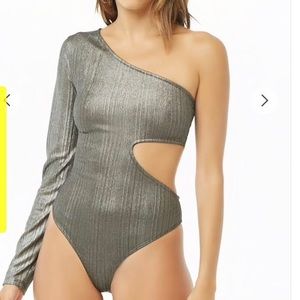 Forever 21 Metallic cutout Bodysuit